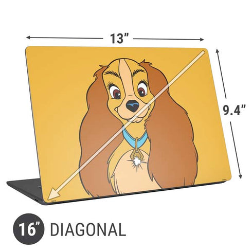 Disney Lady & The Tramp Lady Portrait Universal Laptop 16in (13 x 9.4in) Skin